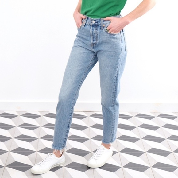 NWT Levi’s Wedgie Icon Fit High Rise Raw Light Wash Rigid Denim Jeans In Shut Up - Picture 7 of 13